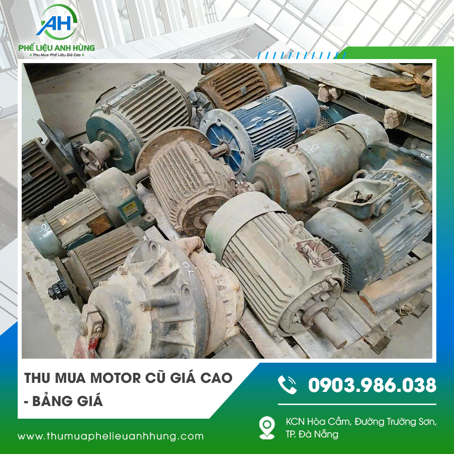 Motor điện 1 pha và motor bơm cũ tại xưởng