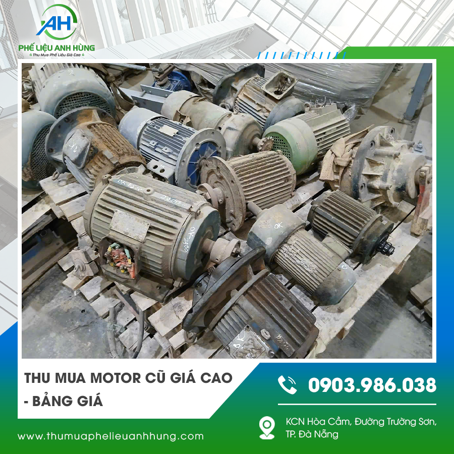 Motor điện cũ được xếp gọn tại kho – thu mua motor cũ giá cao - bảng giá mới nhất